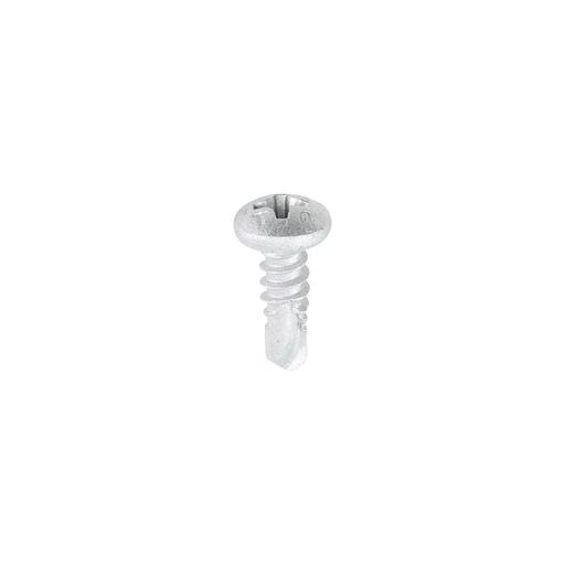 TIMCO Window Fabrication Screws - Pan - PH - Self-Tapping - Self-Drilling Point - Martensitic Stainless Steel & Silver Organic (4.2 x 13, Box of 1000)