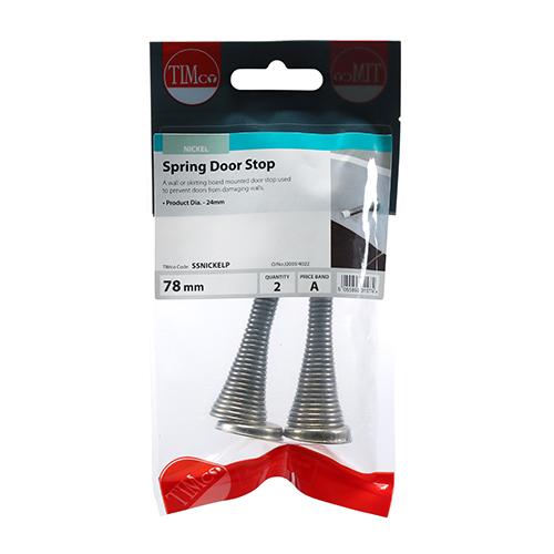 Spring Door Stop, Nickel, 78x24mm