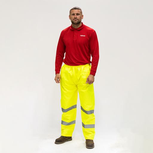 TIMCO Hi-Visibility Elasticated Waist Trousers - Yellow (XX Large, Bag of 1)