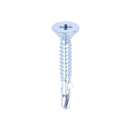 TIMCO Metal Construction Timber To Light Section Screws - Countersunk - Wing-Tip - Self-Drilling - Zinc (4.2 x 32, Box of 200)