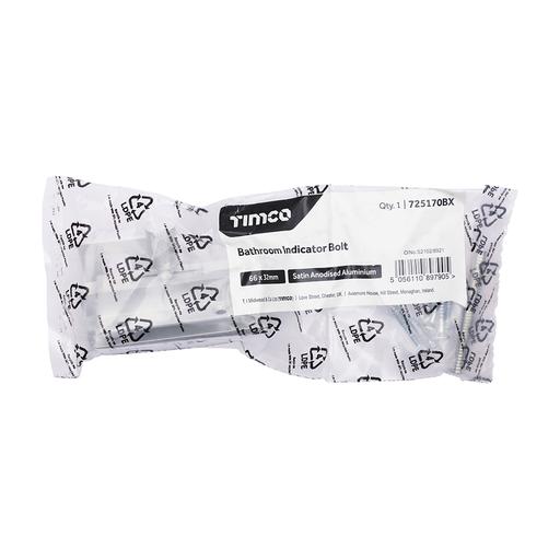 TIMCO Bathroom Indicator Bolt - Satin Anodised Aluminium (66 x 32, Bag of 1)