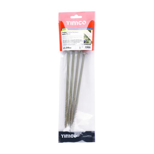 TIMCO Timber Screws - TX - Wafer - Exterior - Green (8.0 x 200, TIMpac of 4)