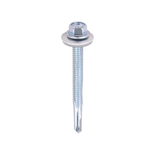 TIMCO Metal Construction Heavy Section Screws - Hex - Epdm Washer - Self-Drilling - Zinc (5.5 x 55, Box of 100)