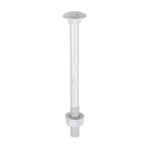 TIMCO Carriage Bolts Hex Nuts & Form A Washers - Dome - Exterior - Silver (M10 x 130, TIMbag of 10)