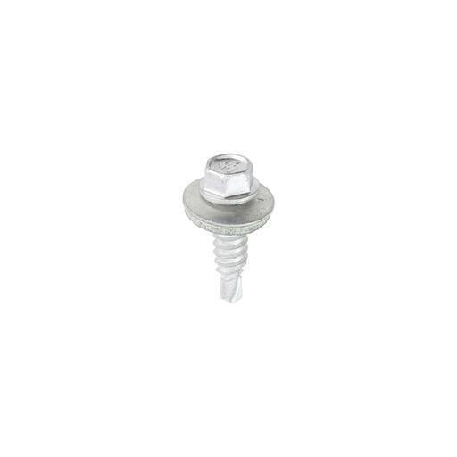 TIMCO Metal Construction Stitching Screws - For Sheet To Sheet - Hex - Epdm Washer - Bi-Metal - Exterior - Silver Organic (6.3 x 22, Box of 100)