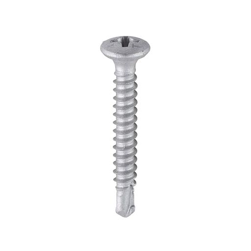 TIMCO Window Fabrication Screws - Friction Stay - Pan - PH - Self-Tapping Thread - Self-Drilling Point - Martensitic Stainless Steel & Silver Organic (3.9 x 29, Box of 1000)