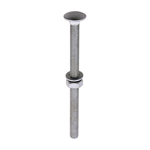 TIMCO Carriage Bolts Hex Nuts & Form A Washers - Dome - Exterior - Silver (M10 x 150, TIMbag of 10)