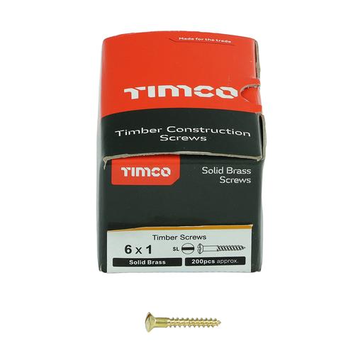 TIMco Solid Brass Woodscrews - SL - Raised 3.5x25mm