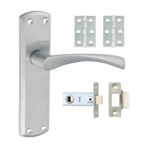 TIMCO Zeta Latch Door Pack - Satin Chrome (Mixed, Box of 1)