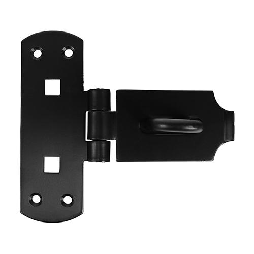TIMCO Vertical Pattern Bolt On Hasp & Staple - Heavy Duty - Black (6, Plain Bag of 1)