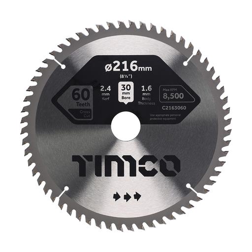 TIMCO Circular Saw Blade - Fine Trim/Finishing - Extra Fine (216 x 30 x 60T, Clamshell of 1)