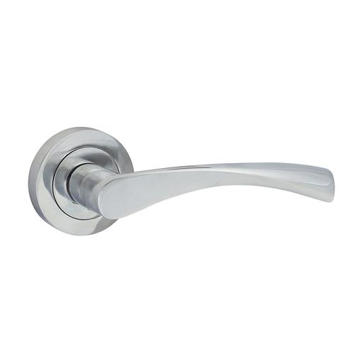 TIMCO Edleston Lever On Rose Handles - Polished Chrome (51mm, Blister Pack of 1)