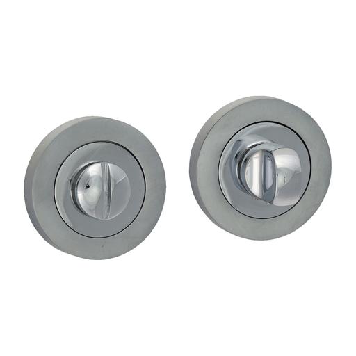 TIMCO Bathroom Thumb Turn And Release - Polished & Satin Chrome (51mm, Blister Pack of 1)