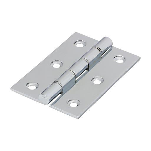 TIMCO Double Stainless Steel Washered Butt Hinge - Solid Brass - Polished Chrome (76 x 50, Box of 1)