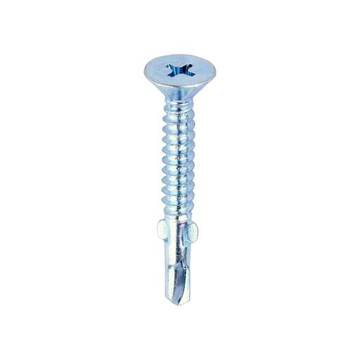 TIMCO Metal Construction Timber To Light Section Screws - Countersunk - Wing-Tip - Self-Drilling - Zinc (4.8 x 38, Box of 200)