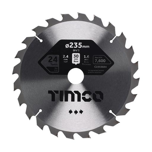 TIMCO Circular Saw Blade - General Purpose - Coarse/Medium (235 x 30 x 24T, Clamshell of 1)