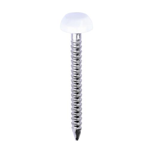 TIMCO Polymer Headed Pins - A4 Stainless Steel - White (25mm, Box of 250)