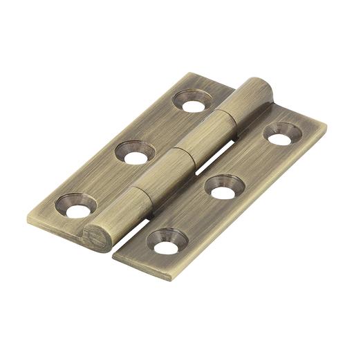 TIMCO Solid Drawn Hinge - Solid Brass - Antique Brass (50 x 28, Bag of 1)