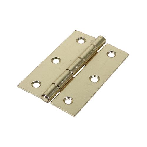 TIMCO Plain Butt Hinge - Fixed Pin (1838) - Electro Brass (90 x 60, Plain Bag of 1)