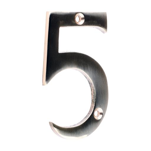 TIMCO Door Numeral 5 - Polished Brass (75mm, Bag of 1)