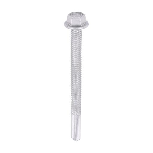 TIMCO Metal Construction Heavy Section Screws - Hex - Self-Drilling - Exterior - Silver Organic (5.5 x 65, Box of 100)
