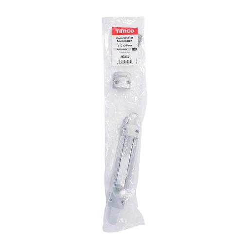 TIMCO Contract Flat Section Bolt - Satin Chrome (210 x 35mm, Bag of 1)