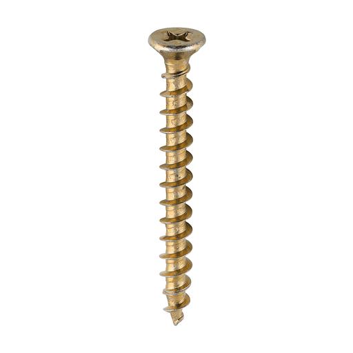 TIMCO Window Fabrication Screws - Countersunk With Ribs - PH - Single Thread - Gimlet Point - Yellow (4.3 x 40, Box of 1000)