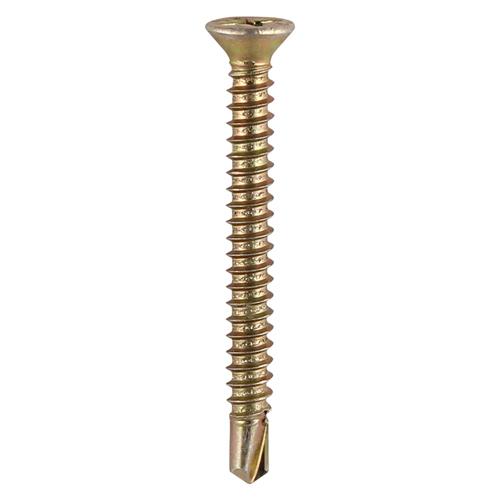 TIMCO Window Fabrication Screws - Countersunk With Ribs - PH - Self-Tapping - Self-Drilling Point - Yellow (3.9 x 13, Box of 1000)