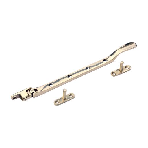 TIMCO Victorian Pattern Casement Stay - Polished Brass (240mm, TIMpac of 1)