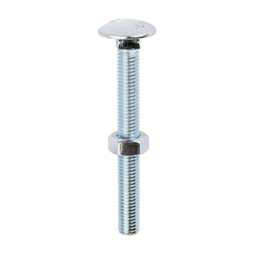 TIMCO Carriage Bolts & Hex Nuts - Zinc (M8 x 75, Box of 50)