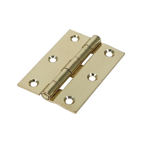 TIMCO Plain Butt Hinge - Fixed Pin (1838) - Electro Brass (63 x 44, Plain Bag of 1)