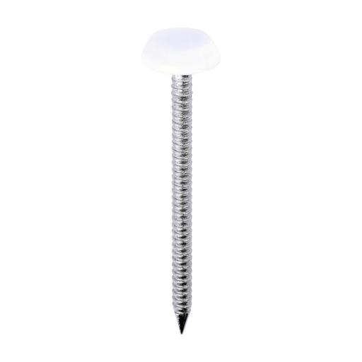 TIMCO Polymer Headed Nails - A4 Stainless Steel - White (50mm, Box of 100)