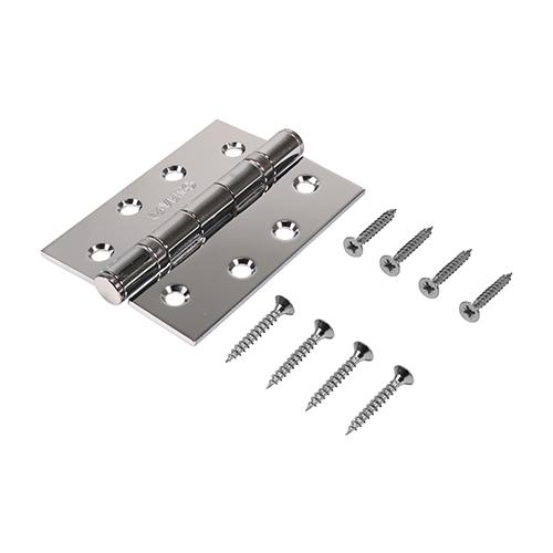 TIMCO Twin Ball Bearing Hinges - Steel - Polished Chrome (102 x 76, Box of 1)