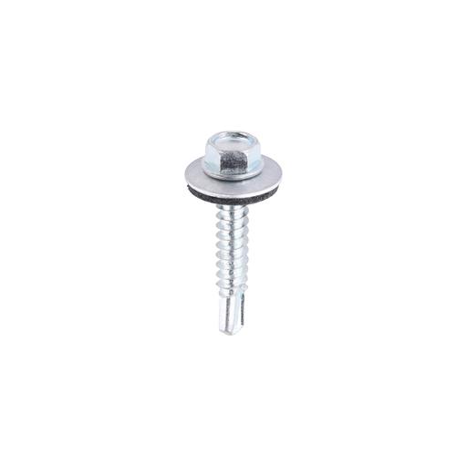 TIMCO Metal Construction Light Section Screws - Hex - Epdm Washer - Self-Drilling - Zinc (5.5 x 32, Bag of 100)