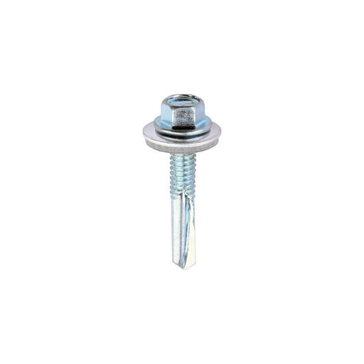 TIMCO Metal Construction Heavy Section Screws - Hex - Epdm Washer - Self-Drilling - Zinc (5.5 x 32, Box of 100)