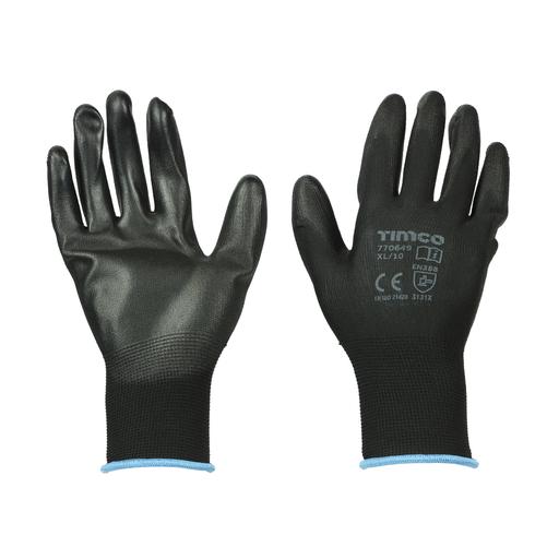 TIMCO Durable Grip Gloves - Pu Coated Polyester (X Large, Backing Card of 1)