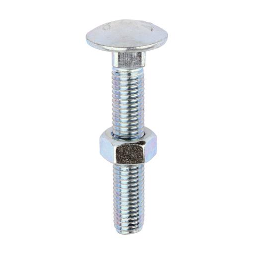 TIMCO Carriage Bolts & Hex Nuts - Zinc (M12 x 75, Box of 25)