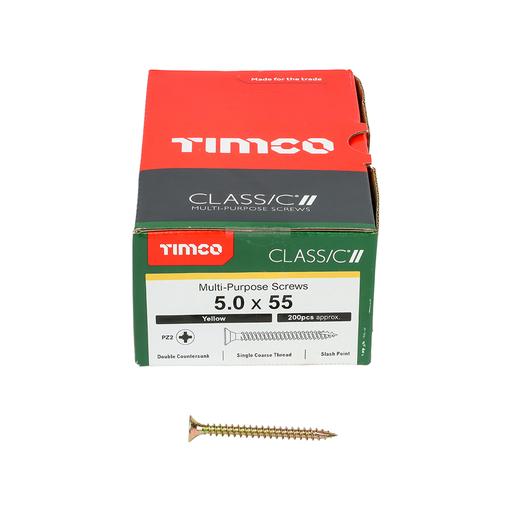 TIMco Classic Multi-Purpose Screws - PZ - Double Countersunk - Yellow 5.0x55mm