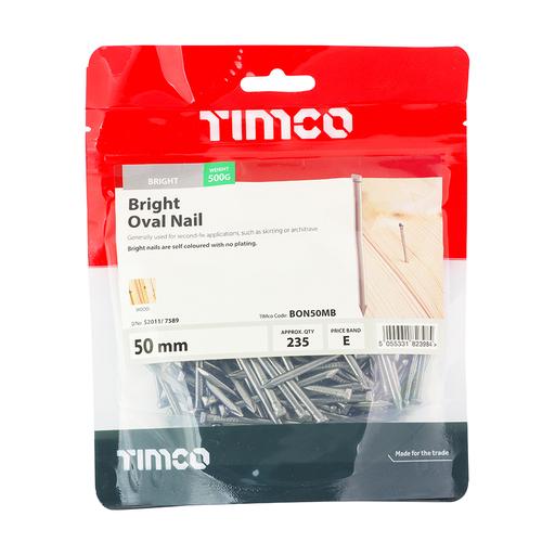 TIMCO Oval Nails - Bright (50mm, TIMbag of 0.5)