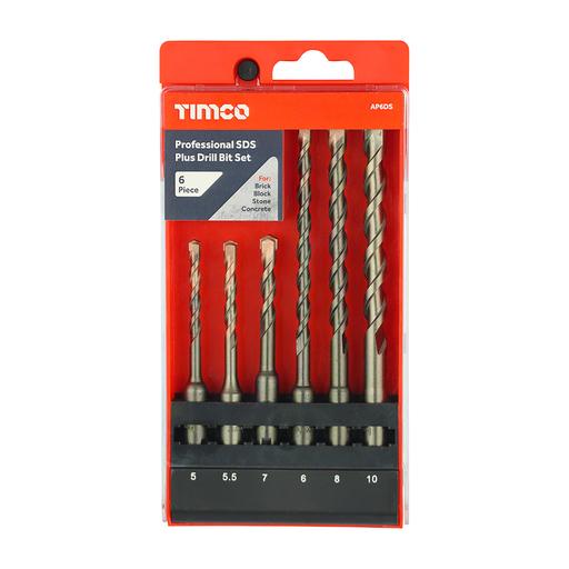 TIMCO Professional SDS Plus Drill Bit Set (6pcs, Case of 6)