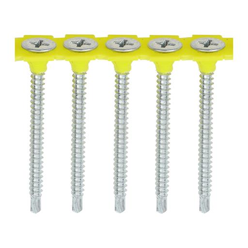 TIMCO Collated Drywall Screws - PH - Bugle - Self Tapping Thread - Self Drilling - Zinc (3.5 x 40, Box of 1000)