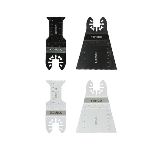 TIMCO Multi-Tool Blade Sets - 4 Piece Set (Mixed, Blister Pack of 1)
