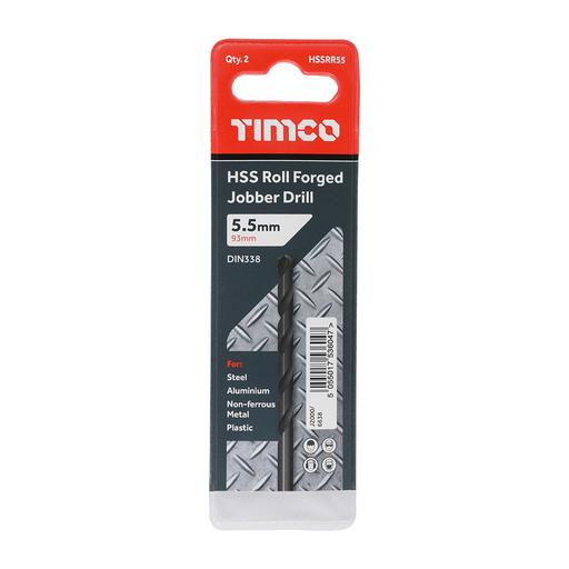 TIMCO Roll Forged Jobber Drills - HSS (5.5mm, Tube of 10)