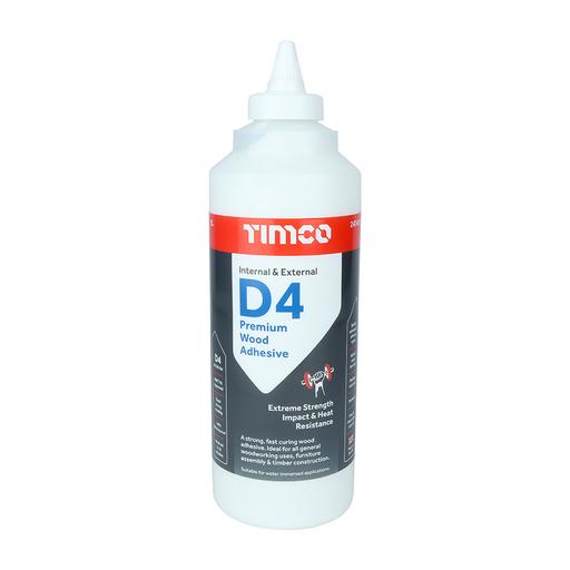 TIMCO Internal & External D4 Premium Wood Adhesive (1L, Bottle of 1)