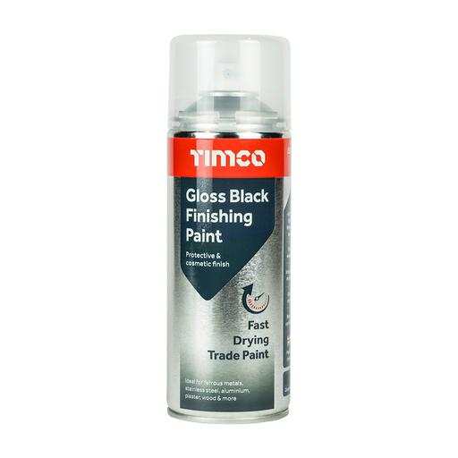 TIMCO Gloss Black Finishing Paint (380ml, Can of 1)