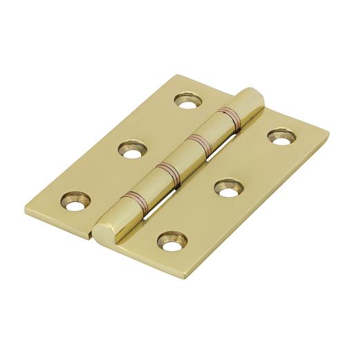 TIMCO Double Phosphor Bronze Washered Butt Hinge - Solid Brass - Polished Brass (76 x 50, Box of 1)