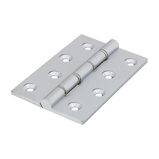 TIMCO Double Stainless Steel Washered Butt Hinge - Solid Brass - Satin Chrome (102 x 67, Box of 1)