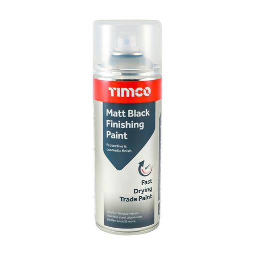 TIMCO Matt Black Finishing Paint (380ml, Can of 1)