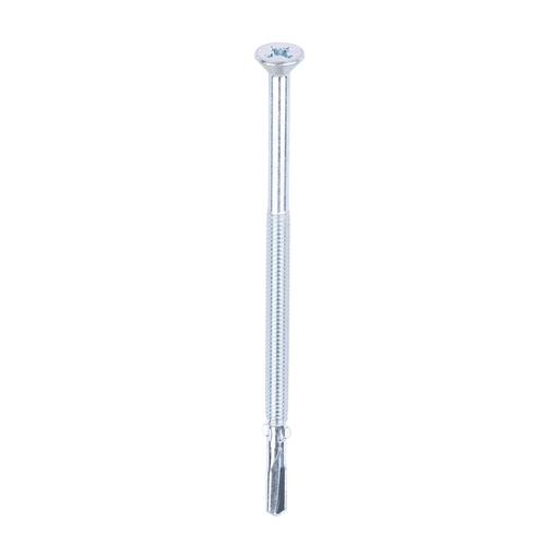 TIMCO Metal Construction Timber To Heavy Section Screws - Countersunk - Wing-Tip - Self-Drilling - Zinc (5.5 x 120, Box of 100)