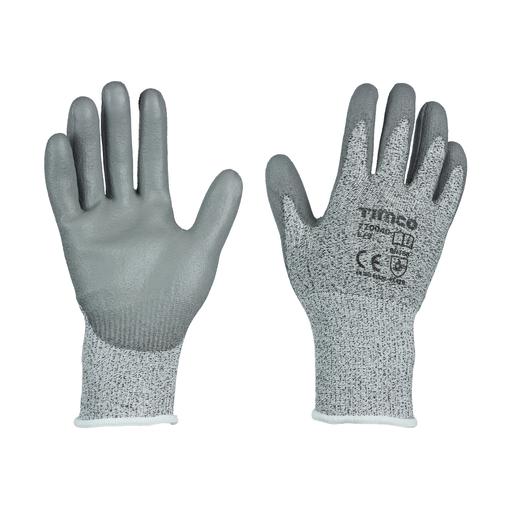 TIMCO Medium Cut Gloves - Pu Coated Hppe Fibre With Glass Fibre (Large, Backing Card of 1)